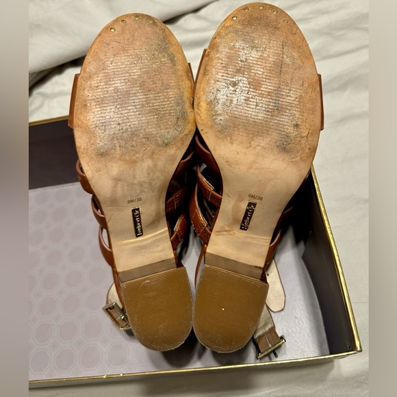 EUC Louise et Cie Vira Block Leather Sandal Chestnut size 6.5 - Picture 4 of 10